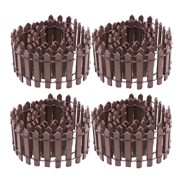4 Pack 35 Inch Mini Fairy Garden Fence, Waterproof Wood Ornament Decor for Garden Accessories