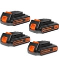 thumbnail image 1 of 4 Pack 3600mAh Extended Capacity Replacement for Black and Decker 20V Lithium Battery Compatible with Black Decker 20 Volt Battery LBXR20 LB20 LBX20 LBX4020 LBXR2040 LST220 Cordless Power Tools, 1 of 12