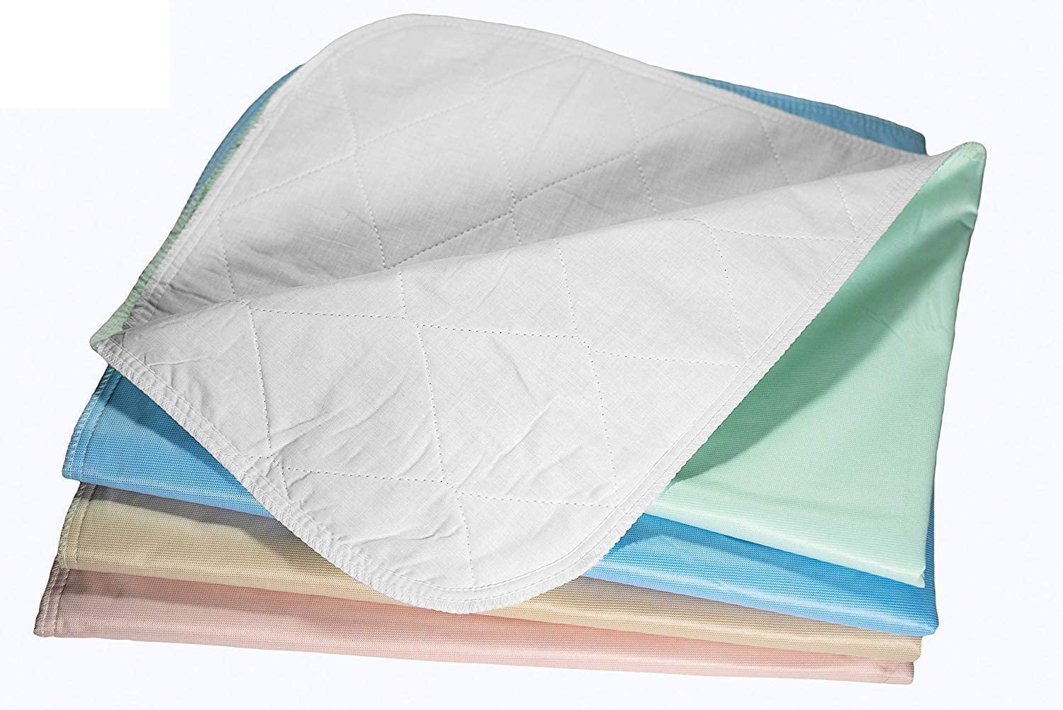 4 Pack - 36x42 Large Waterproof Reusable Incontinence Underpads/Washable Incontinence Bed Pads - Green, Tan, Pink and Blue - Great for Adults, Kids and Pets