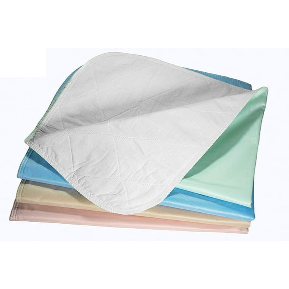 4 Pack - 36x42 Large Waterproof Reusable Incontinence Underpads/Washable Incontinence Bed Pads - Green, Tan, Pink and Blue - Great for Adults, Kids and Pets