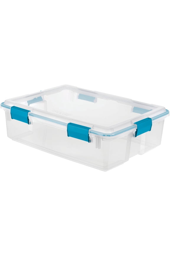 4-Pack 37 Qt Gasket Box - Stackable Storage Bin with Latching Lid  Home & Garage Storage, Stackable Design