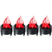 4-Pack 3D Artificial Fake Fire Flames Lights, LED Effect Lights Electric Fake Campfire Lamps