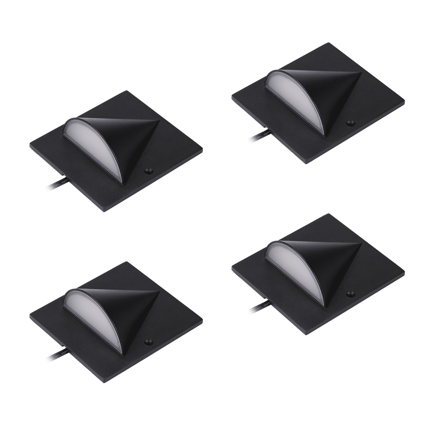 4 Pack 3CCT Low Voltage Aluminum Step Fence Light, 2700K/3000K/4000K Selectable LED Deck Lighting, IP65 Waterproof 12-24V AC/DC
