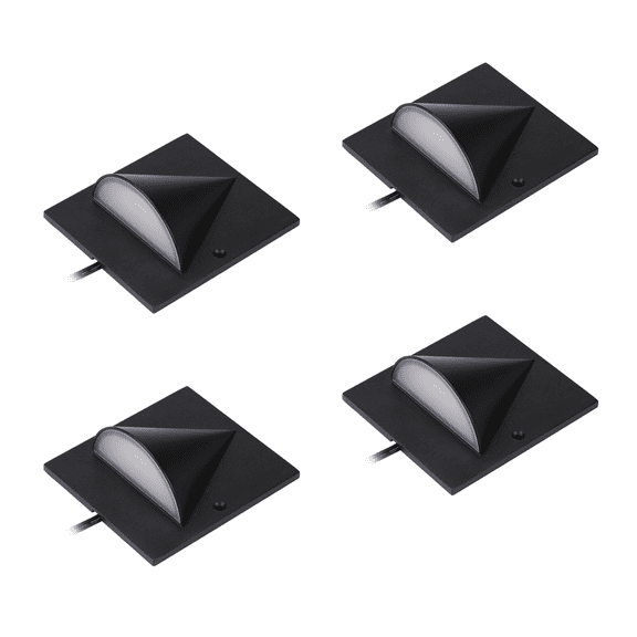 4 Pack 3CCT Low Voltage Aluminum Step Fence Light, 2700K/3000K/4000K Selectable LED Deck Lighting, IP65 Waterproof 12-24V AC/DC