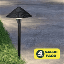 4 Pack Low Voltage Landscape Lighting, AC/DC 12V, Waterproof Aluminum, Outdoor LED Pathway Lights, Cool White