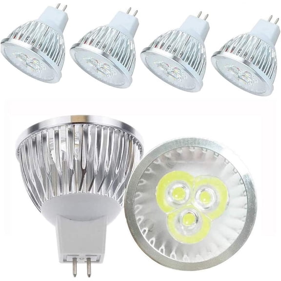 4 Pack 3W MR16 LED Light Bulb G5.3 LED Spotlight Bulbs 20W Halogen Equivalent Daylight White 6000K MR16 GU5.3 Base for Recessed Landscape Track Lighting,AC12V