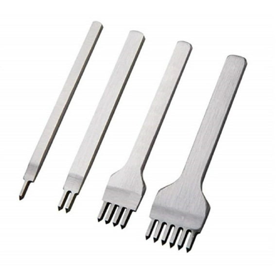 4-Pack 3mm Versatile Leather Craft Punch Tools Kit – 1/2/4/6 Prong Set for Precision Stitching, Carving & Sewing – Ideal for Saddle & Groove Work TIKA