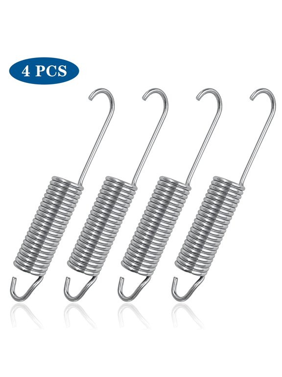 4 Pack 4-1/2 Inch Recliner Spring Stainless Steel Tension Spring Heavy Duty Rust-Resistant Spring Replacement for Recliner Mechanism Sofa Bed Folding Beds Trampolines RV Furniture Long Neck Hook