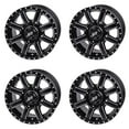 thumbnail image 1 of (4 Pack) 4/110 Tusk Cascade Wheel 12x7 5.0 + 2.0 Machined/Black for Yamaha Grizzly 700 4X4 2007-2024, 1 of 8
