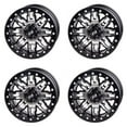 thumbnail image 1 of (4 Pack) 4/110 Tusk Teton Beadlock Wheel 14x7 5.0 + 2.0 Machined/Black For Honda Rancher 420 4x4 2007-2021,2023-2024, 1 of 7