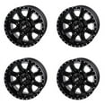 thumbnail image 1 of (4 Pack) 4/137 Tusk Cascade Wheel 14x7 4.0 + 3.0 Matte Black for Kawasaki Bayou 400 4x4 1993-1999, 1 of 8