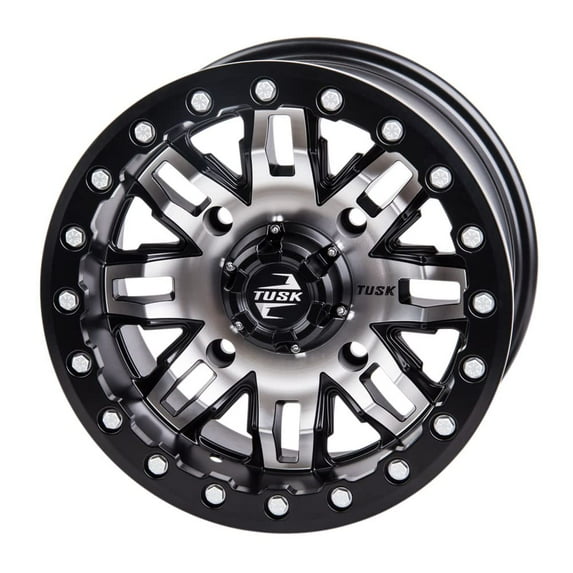 (4 Pack) 4/137 Tusk 1852790003-479681-4X Teton Beadlock Wheel 14x7 4.0 + 3.0 Machined/Black for Kawasaki Teryx S Le 2021-2022