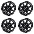 thumbnail image 1 of (4 Pack) 4/156 Tusk Cascade Wheel 12x7 4.0 + 3.0 Machined/Black for Polaris Ranger 500 4x4 Efi 2008-2009,2011-2013, 1 of 7