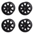 thumbnail image 1 of (4 Pack) 4/156 Tusk Cascade Wheel 12x7 4.0 + 3.0 Matte Black for Yamaha Raptor 660 2001-2005, 1 of 8