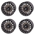 (4 Pack) 4/156 Tusk Teton Beadlock Wheel 14x7 5.0 + 2.0 Smoke/Black For ...
