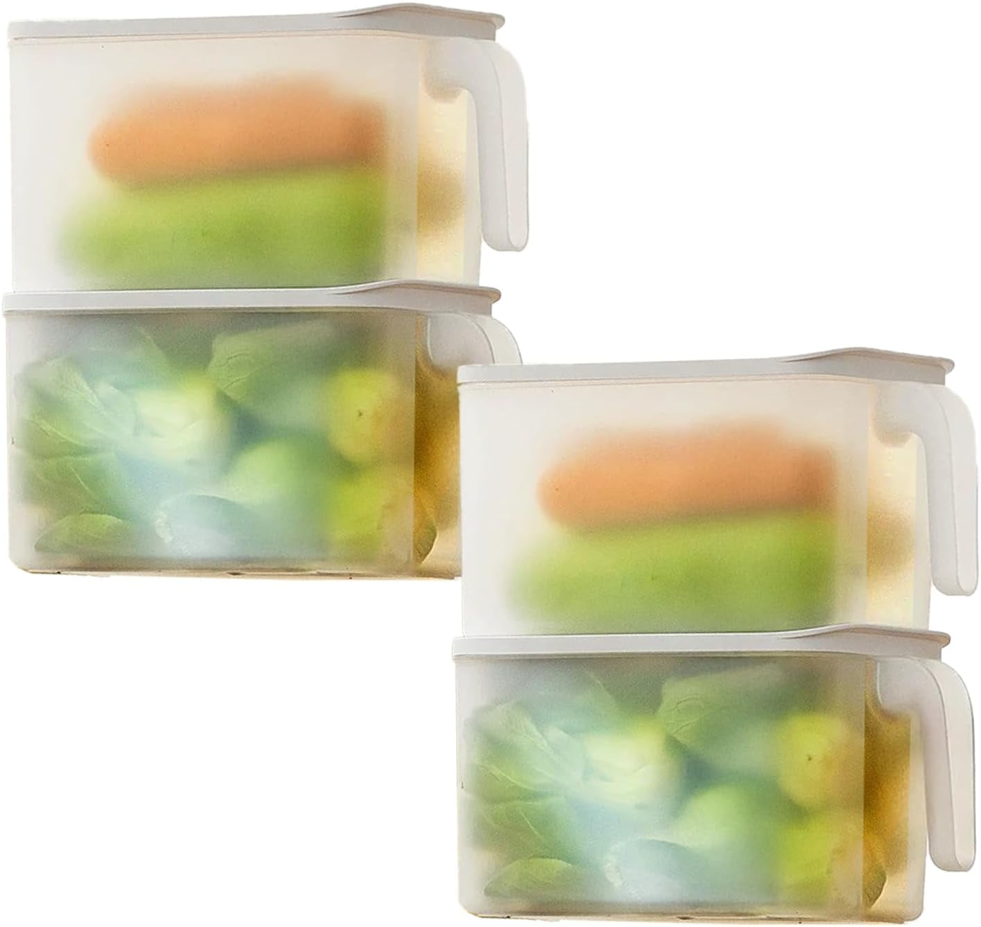 【4 Pack 4.5L Plastic Storage Containers Square Food Storage Organizer ...