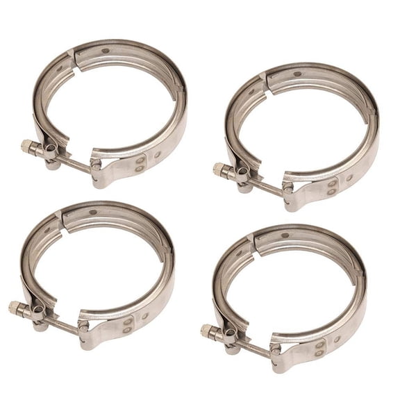 4 Pack 4.25" Quick Release V-Band Clamp Stainless Steel, Clamp Fittings for Exhaust Pipe Volvo VNL, Mack CV, CVN Models Replace 21060426