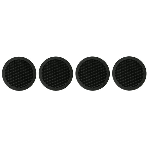 (4 Pack ) 4" Black Round Plastic Louver Soffit Air Vent