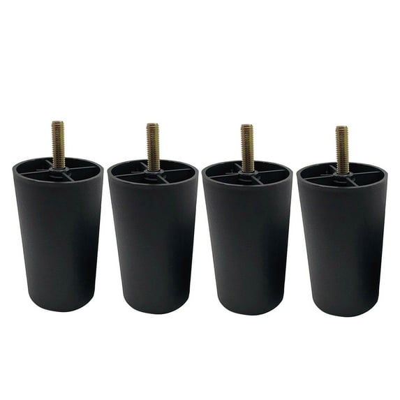 4 Pack 4'' Furniture Legs,Chair Legs,Plastic Sofa Legs,Round Tapered Feet Sofa Legs,Replacement Furniture Legs,Furniture Accessories,for Sofas Chairs Cabinets Dressers Beds(Black)