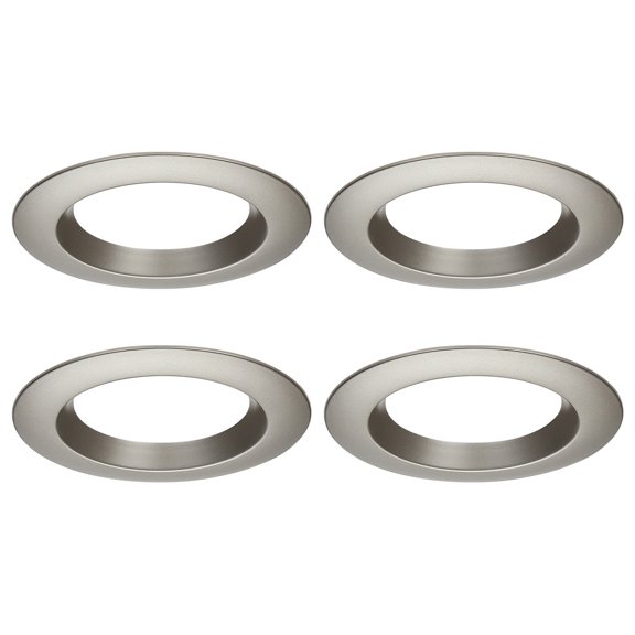 4 Pack 4-Inch Interchangeable Trim Ring, Recessed Light Fixture Trim for Torchstar Recessed Downlight, Round, Satin Nickel