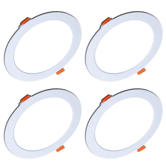 4 Pack 4 Inch LED Downlight, 6W Dimmable Canless, 4000K-4500K, Round Ceiling Fixture, Ultra-Thin, White