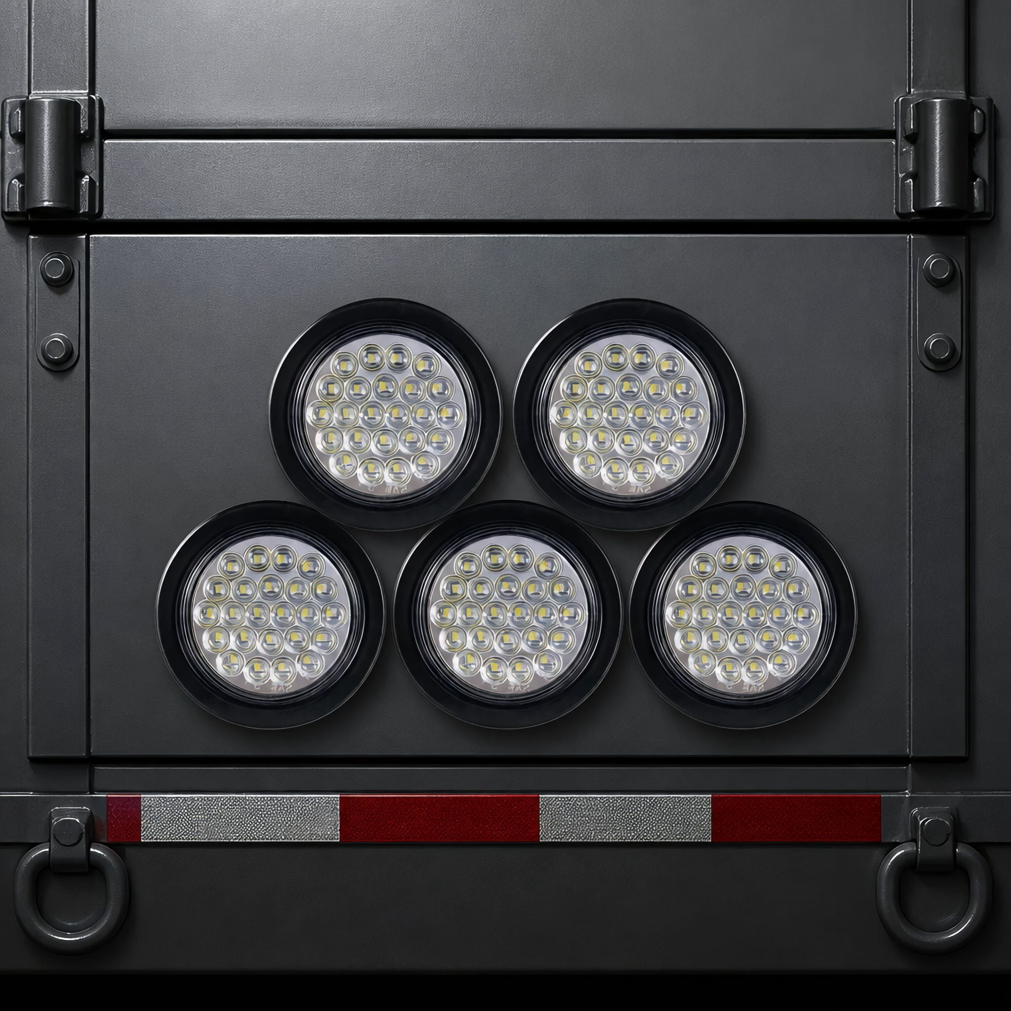 4 Pack 4 Inch Round LED Trailer Lights, Color White Stop Turn Tail ...