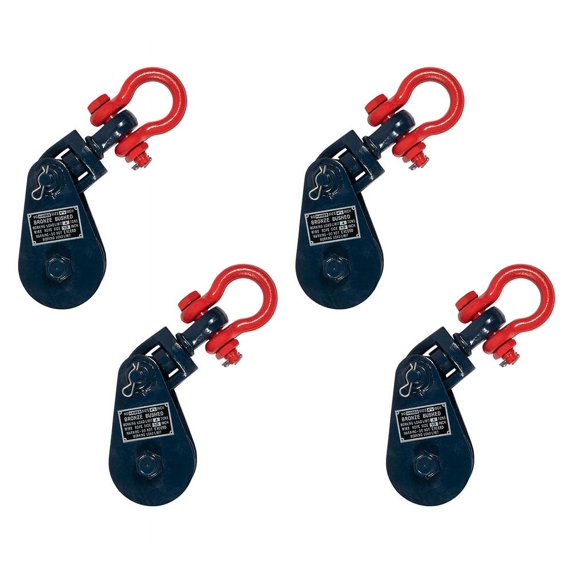 4 Pack 4 Ton Snatch Block with Shackle for 1/2