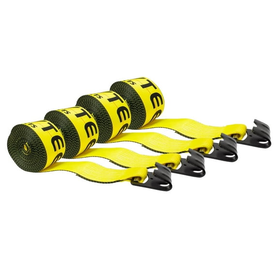 (4 Pack) 4 in. x 80 ft. Winch Strap with Flat Hook