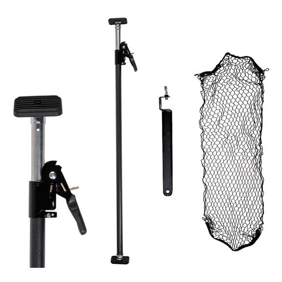 4 Pack 40"-70" Adjustable Heavy Duty Cargo Load Lock Bar w/ 16" Divider Bar & Storage Net for Cargo Tie-Down, Pickup Truck Beds - Steel Cargo Bar & Net Organizer for SUVs, Trailers