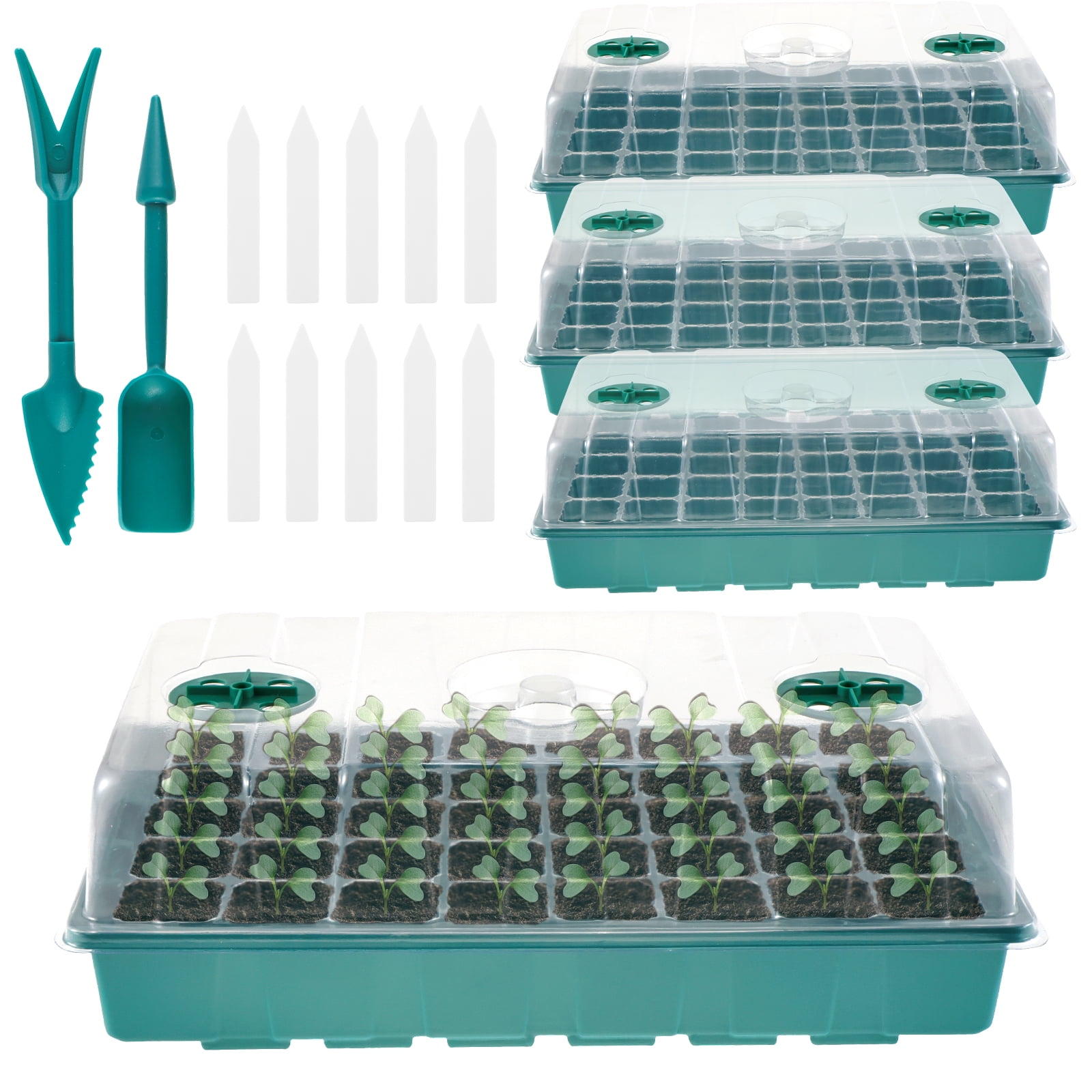 4 Pack 40-Cell Seed Trays with Clear Lids Humidity Adjustable Seed ...