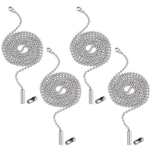 4 Pack 40Inch Ceiling Fan Pull Chain Extender 3mm Diameter Ball Pull Chain String Extension with Connector Bead Ball Chain gray