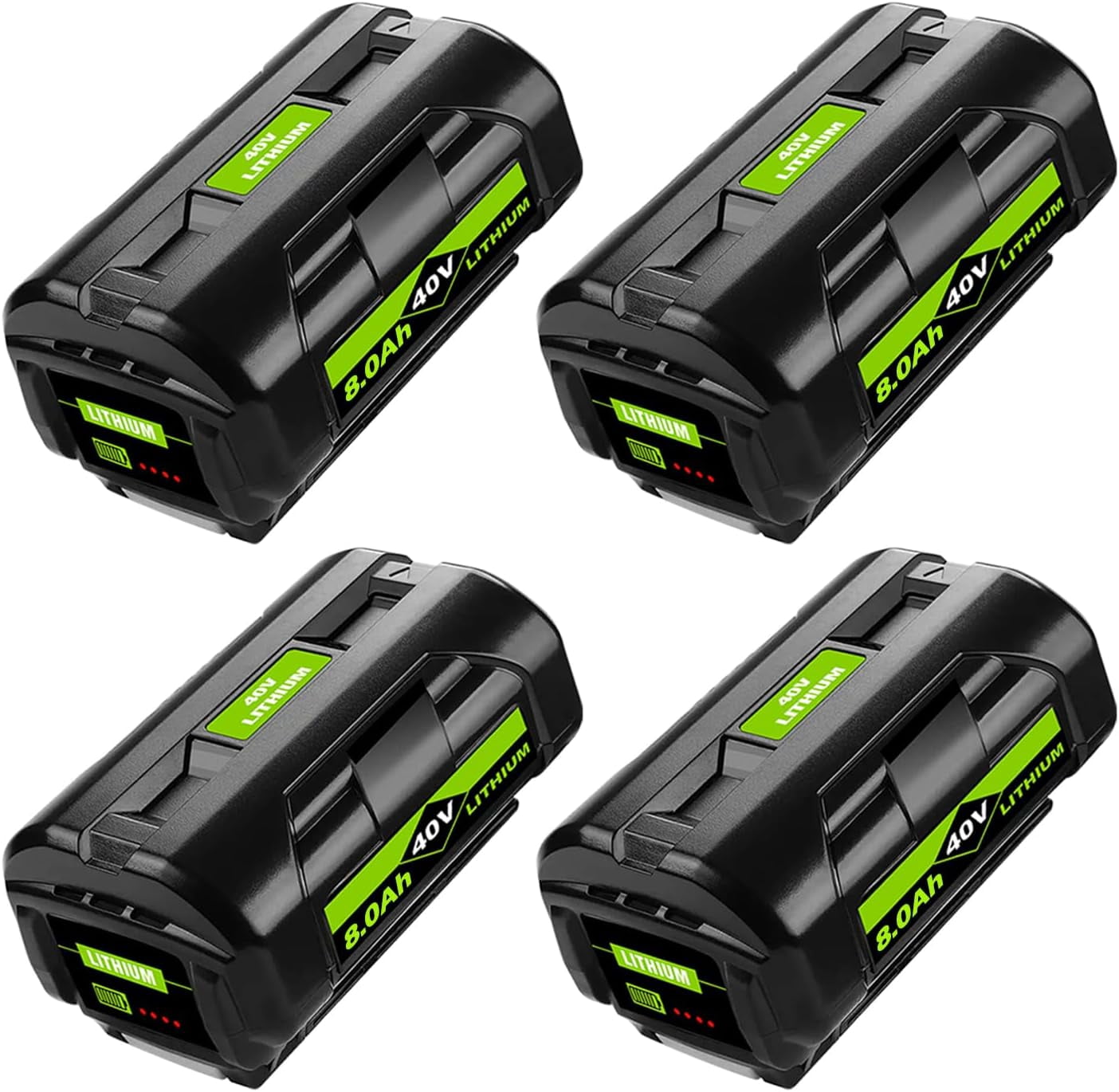 4 Pack 40V 8.0Ah Replacement for Ryobi 40v Battery Compatible with Ryobi Battery 40V Tools Fits for Ryobi Battery OP4060 OP4015 OP4026 OP40201 OP40261 OP4030 OP4040 OP40401 OP4050 OP40501