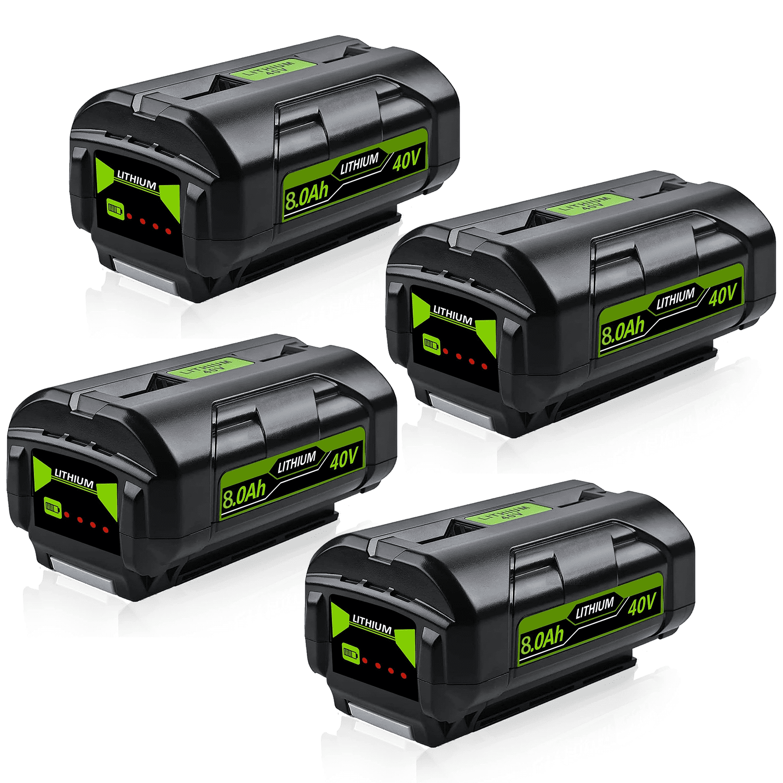 4 Pack 40V 8000mAh Replacement for Ryobi 40v Battery Compatible with Ryobi Battery Fits for Ryobi Battery 40v Li-ion OP4060 OP4015 OP4026 OP40201 OP4030 OP40401 OP4050 OP40501 with LED Indicator