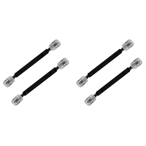 4 Pack 40cm Coaxial Cable Window/Door Pass Through Flat Cable, SO239 UHF Female to UHF Female,50 Ohm
