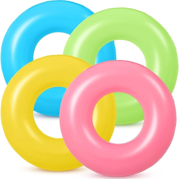 4 Pack 42 Inch Large Adults Pool Float Tubes Inflatable Swim Tubes Swimming Pool Rings Floaties Toys for Summer Beach Bachelorette Graduation Party