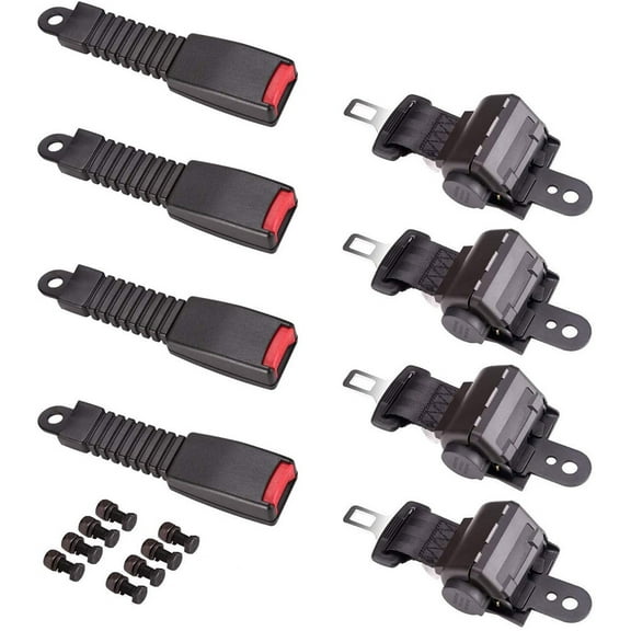 4 - Pack 42 Retractable Golf Cart Seat Belts Replacement for EZGO Yamaha Club Car