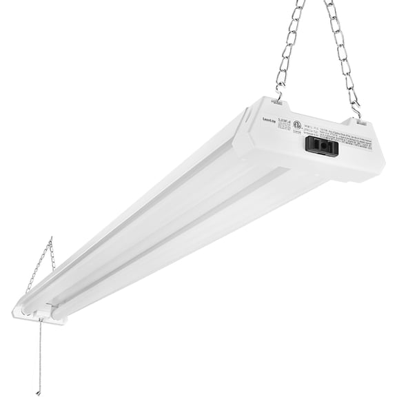 4FT LED Shop Light, Daisy Chain Linkable Integrated Fixture, 5000K Daylight, Surface & Suspension Mount, for Workshops, Basements