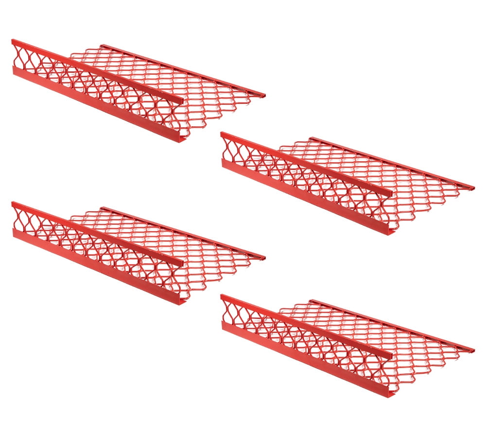 4 Pack 48"x30" (Drop) Red-Coated Aluminum Mesh Brick Guard Corner Protector - L Shape Mesh Edge Guard Corrosion Resistant