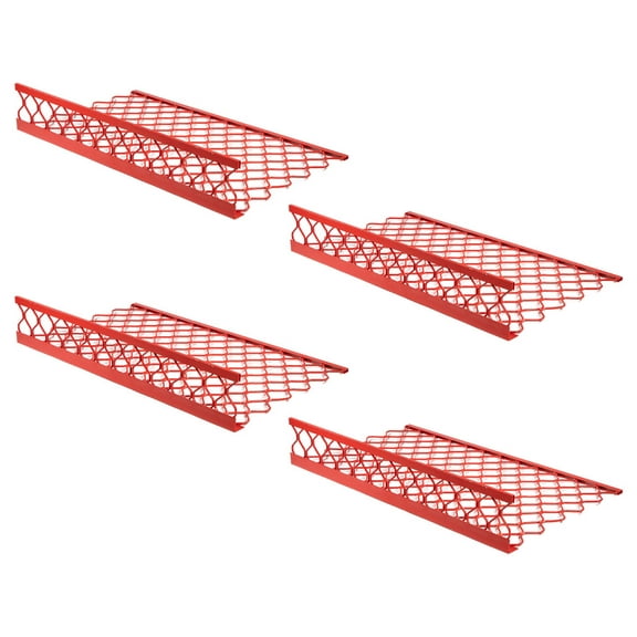 4 Pack 48"x30" (Drop) Red-Coated Aluminum Mesh Brick Guard Corner Protector - L Shape Mesh Edge Guard Corrosion Resistant