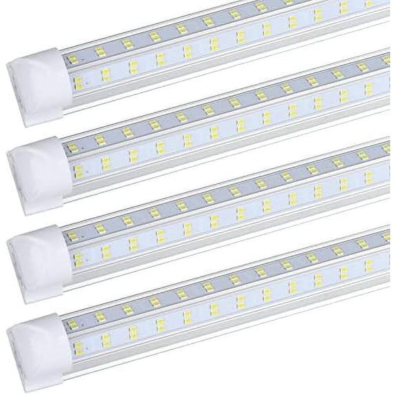 Kingromled 4FT/5FT LED Shop Lights – 36W/45W Linkable V-Shaped Clear Tubes 6000K (2-Pack Options)