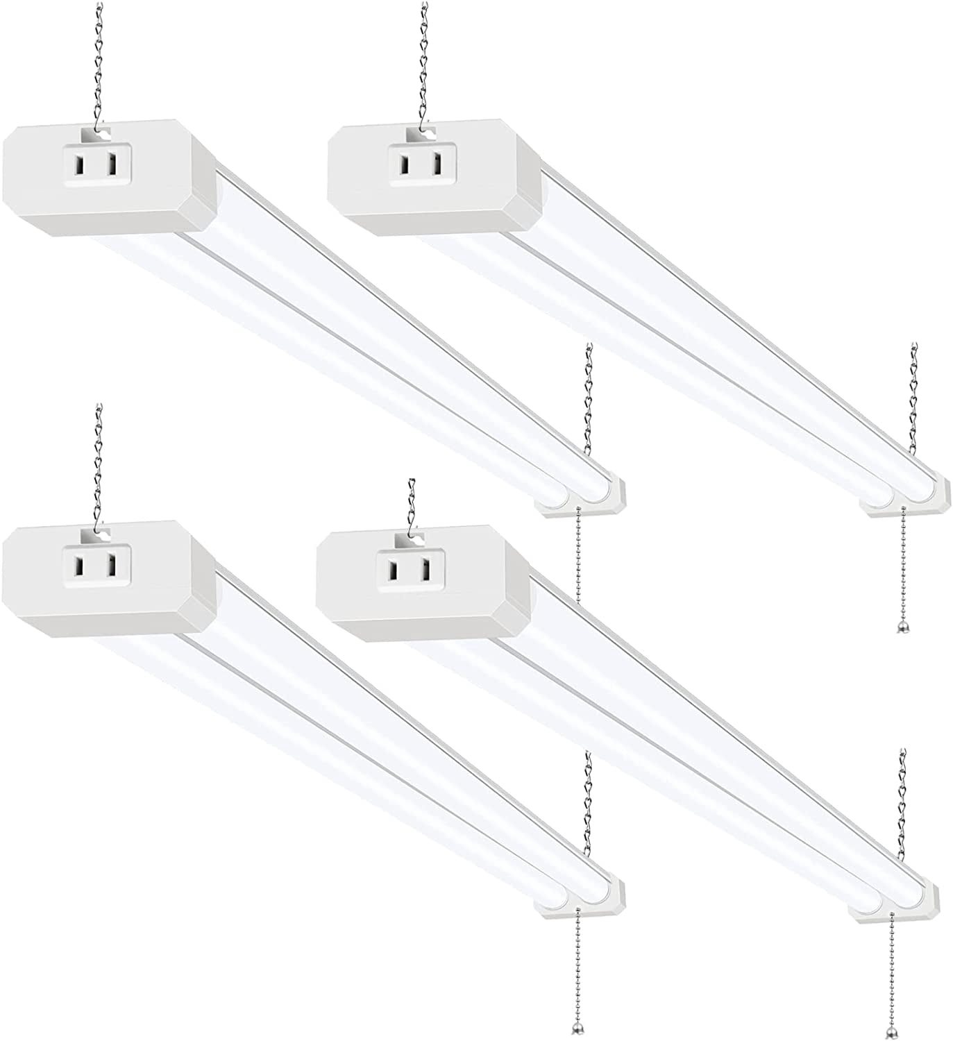 8-Pack 4ft LED Shop Lights - 5000K Daylight, Utility Ceiling Lighting, Made In USA