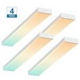 thumbnail image 1 of 4 Pack 4FT LED Wraparound Light with 3 Wattages/3 Lumens/3 CCT Selectable, 55W/65W/75W, 5500lm/6500lm/7500lm, 3000K/4000K/5000K 4 Foot LED Wrap Light Fixture, Flush Mount Office Ceiling Light, ETL, 1 of 8
