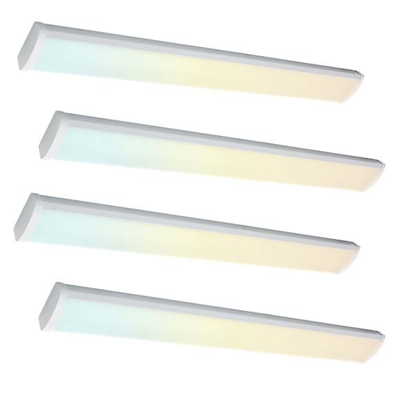 4 Pack 4FT LED Wraparound Light, 48 inch Garage Ceiling Lights, 24/31/38/46W,5500LM, 3000-6500K, 4FT Led Light Fixtures for Garage,Workshop,Closet,Shop,UL & DLC Listed