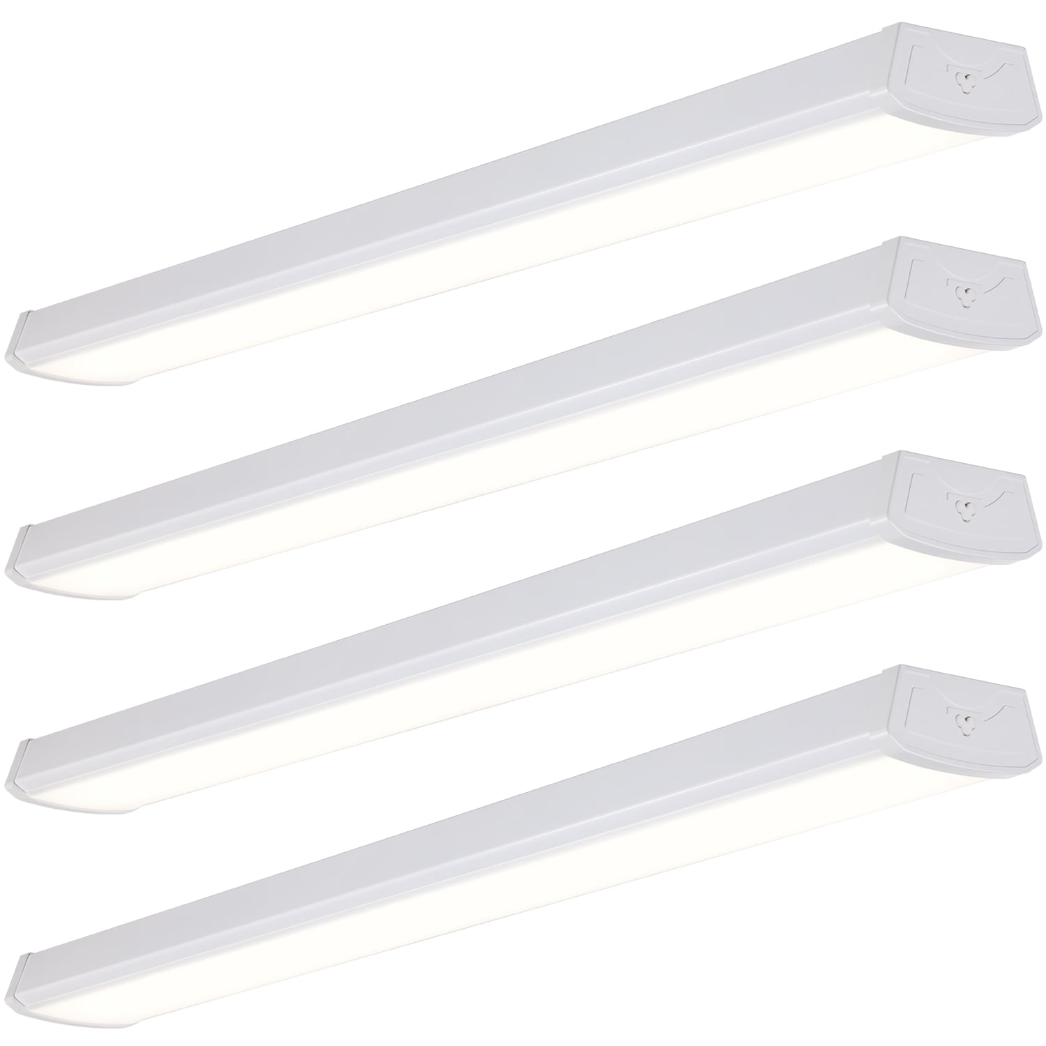 4 Pack 4ft LED Wraparound Light, Flush Mount LED Shop Lights for Laundry Rooms, 40W (100W Equiv.), 4400lm, 4000K Cool White