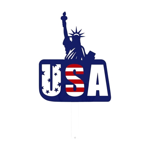 4 Pack 4th of July Patriotic Metal Yard Stakes, Gnome USA Statue Design Rust Resistant Outdoor Lawn Signs for Independence Day Memorial Day Backyard Patio Garden Holiday Decor