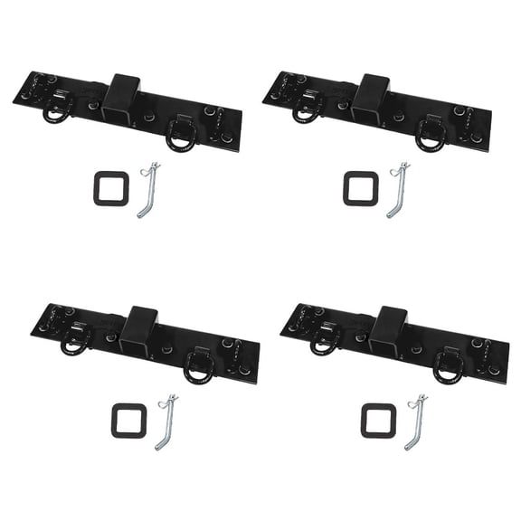 4 Pack 5-1/2"x22" Black Tractor Bucket Grab Hooks Bolt 2" Hitch Receiver for Deere 1025R 2320 2520 2025R 2032R 2038R 3032E 4010 Tractor Bolt-on Plate w/D-Ring & Grab Hooks - 4,700 lbs