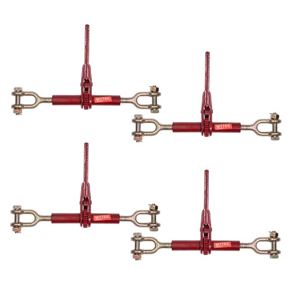 4 Pack 5/16" - 1/4" Jaw Jaw Chain Load Binder 6" Barrel, 3,500 lbs WLL Ratcheting Tie Down Chain Binder for Transportation, Construction, and Heavy Duty Applications