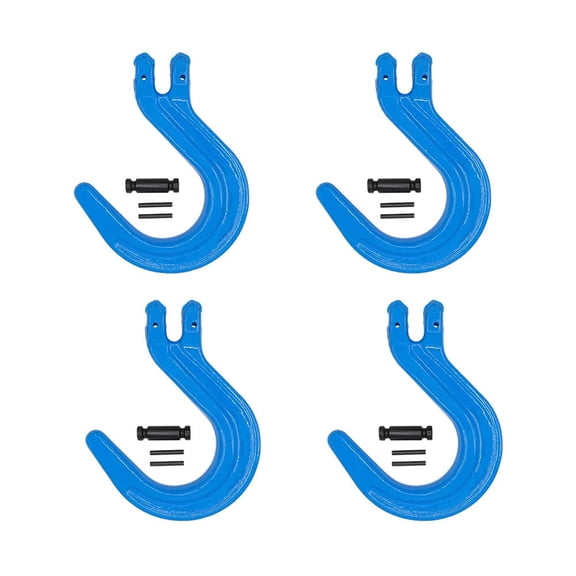 4 Pack 5/16" Grade 100 Clevis Foundry Hook - WLL 5700 LBS - Blue Clevis Hook for Towing, Lifting & Rigging