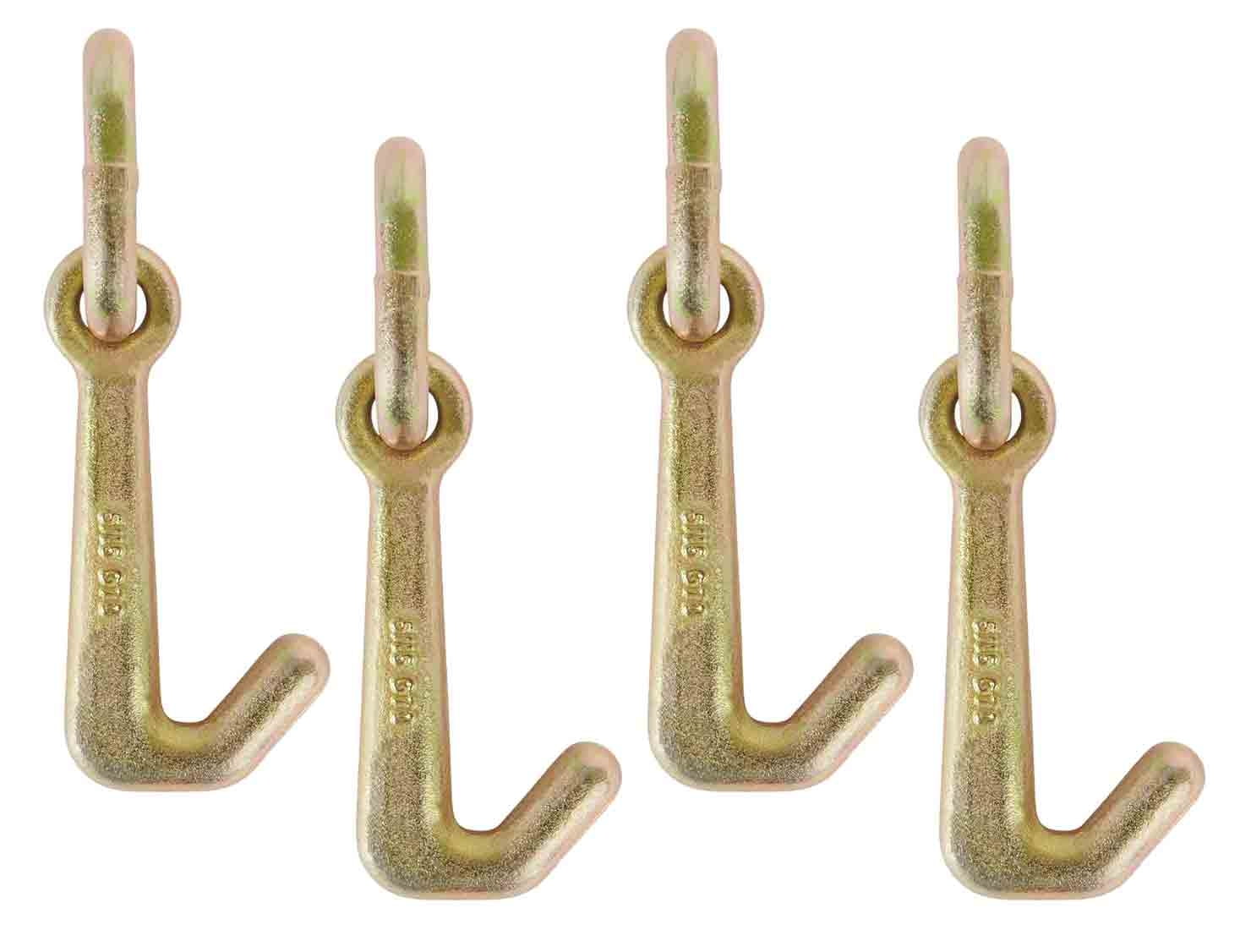 (4 Pack) 5/16" Mini J Hook G70 w/ Oblong Link, 5400 lbs WLL