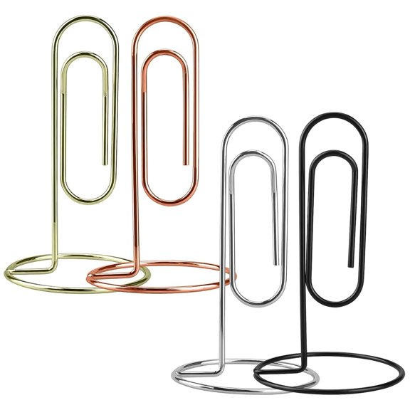 4 Pack 5.2 Inch Jumbo Metal Memo Holder, Multi-Purpose Desktop Paper Clip Organizer Document Stand for Place Cards Bills Photos Table Numbers